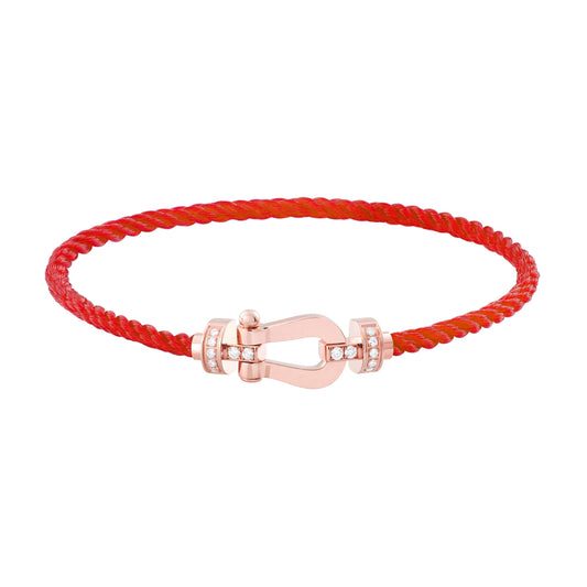 [⭐Reverie Jewels]FORCE 10 HALF DIAMOND PINK GOLD RED CORDERI LARGE AND MEDIUM MODEL