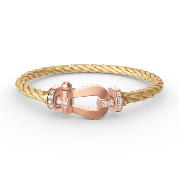 [⭐Reverie Jewels]FORCE LARGE HORSESHOE HALF DIAMOND BRACELET ROSE GOLD