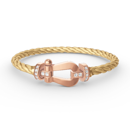 [⭐Reverie Jewels]FORCE LARGE HORSESHOE HALF DIAMOND BRACELET ROSE GOLD