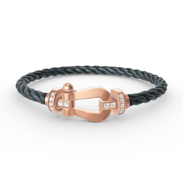 [⭐Reverie Jewels]FORCE LARGE HORSESHOE HALF DIAMOND BRACELET ROSE GOLD
