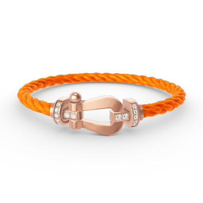 [⭐Reverie Jewels]FORCE LARGE HORSESHOE HALF DIAMOND BRACELET ROSE GOLD