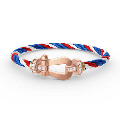 [⭐Reverie Jewels]FORCE LARGE HORSESHOE HALF DIAMOND BRACELET ROSE GOLD