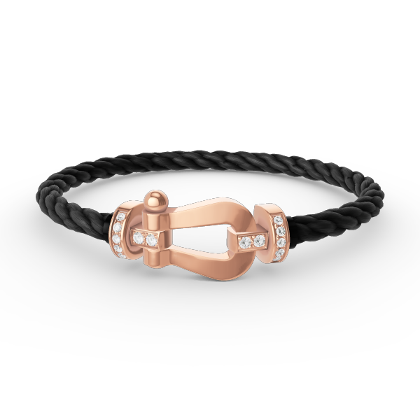 [⭐Reverie Jewels]FORCE LARGE HORSESHOE HALF DIAMOND BRACELET ROSE GOLD