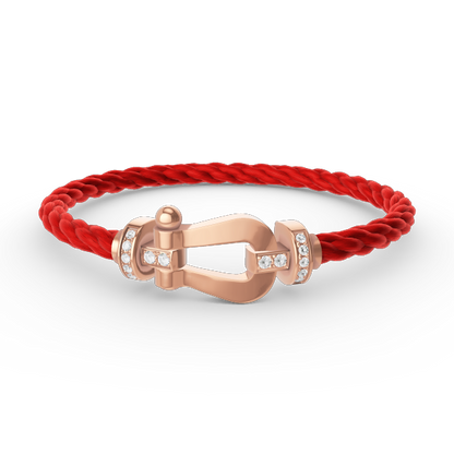 [⭐Reverie Jewels]FORCE LARGE HORSESHOE HALF DIAMOND BRACELET ROSE GOLD