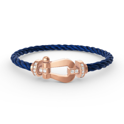 [⭐Reverie Jewels]FORCE LARGE HORSESHOE HALF DIAMOND BRACELET ROSE GOLD