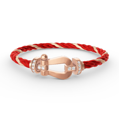 [⭐Reverie Jewels]FORCE LARGE HORSESHOE HALF DIAMOND BRACELET ROSE GOLD