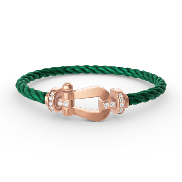 [⭐Reverie Jewels]FORCE LARGE HORSESHOE HALF DIAMOND BRACELET ROSE GOLD