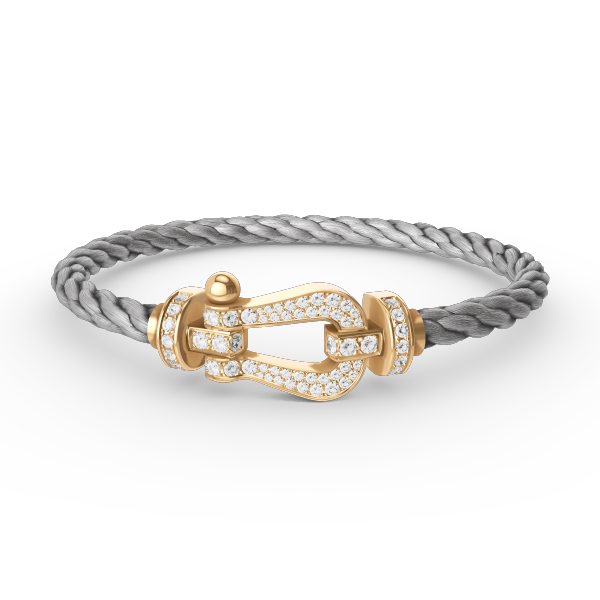 [⭐Reverie Jewels]FORCE LARGE HORSESHOE FULL DIAMOND BRACELET GOLD