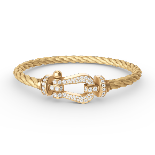 [⭐Reverie Jewels]FORCE LARGE HORSESHOE FULL DIAMOND BRACELET GOLD