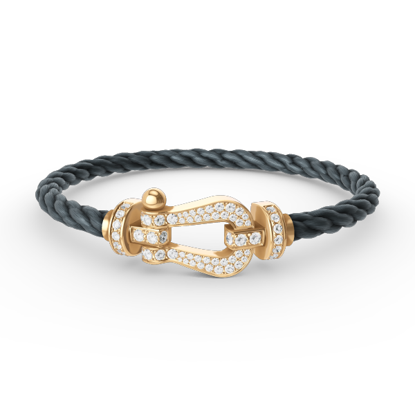 [⭐Reverie Jewels]FORCE LARGE HORSESHOE FULL DIAMOND BRACELET GOLD