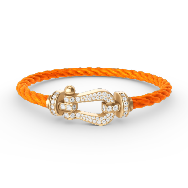[⭐Reverie Jewels]FORCE LARGE HORSESHOE FULL DIAMOND BRACELET GOLD