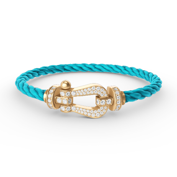 [⭐Reverie Jewels]FORCE LARGE HORSESHOE FULL DIAMOND BRACELET GOLD