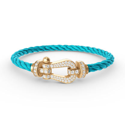 [⭐Reverie Jewels]FORCE LARGE HORSESHOE FULL DIAMOND BRACELET GOLD