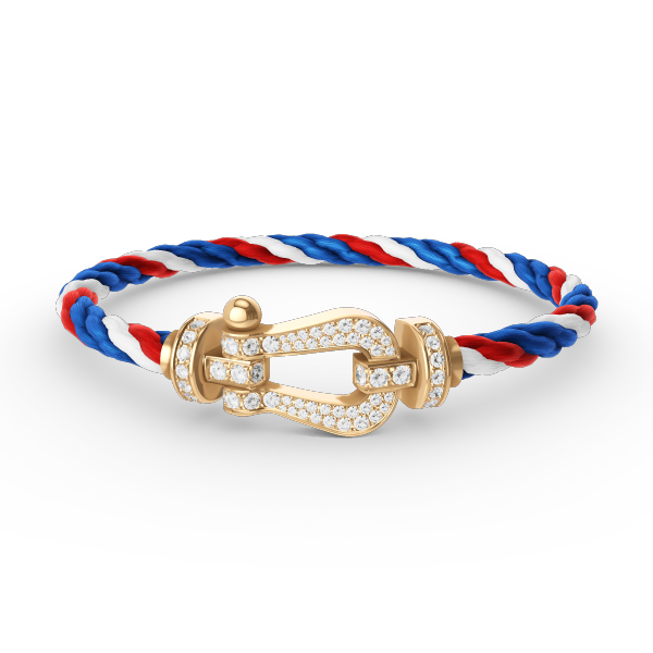 [⭐Reverie Jewels]FORCE LARGE HORSESHOE FULL DIAMOND BRACELET GOLD