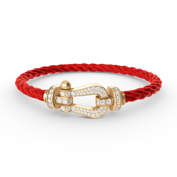 [⭐Reverie Jewels]FORCE LARGE HORSESHOE FULL DIAMOND BRACELET GOLD