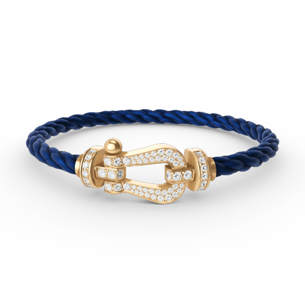 [⭐Reverie Jewels]FORCE LARGE HORSESHOE FULL DIAMOND BRACELET GOLD