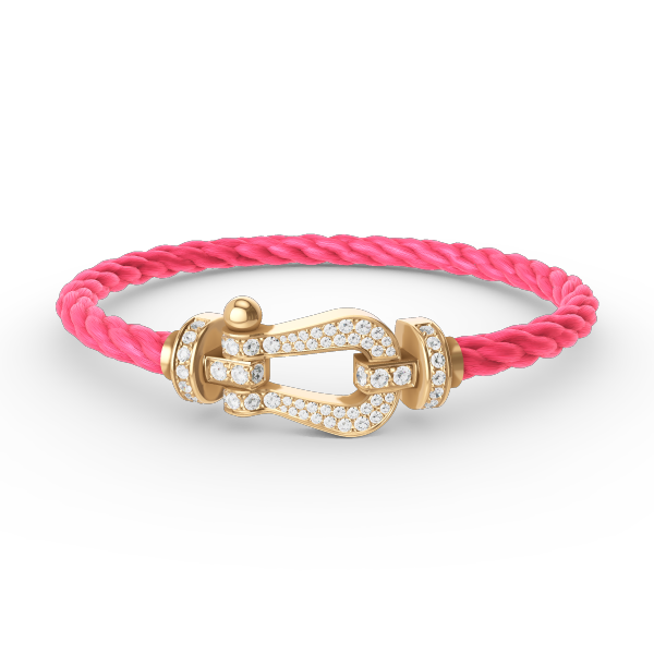 [⭐Reverie Jewels]FORCE LARGE HORSESHOE FULL DIAMOND BRACELET GOLD