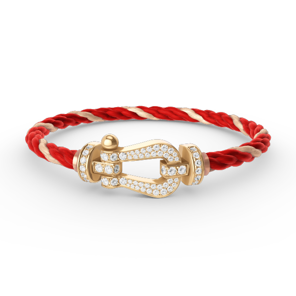 [⭐Reverie Jewels]FORCE LARGE HORSESHOE FULL DIAMOND BRACELET GOLD