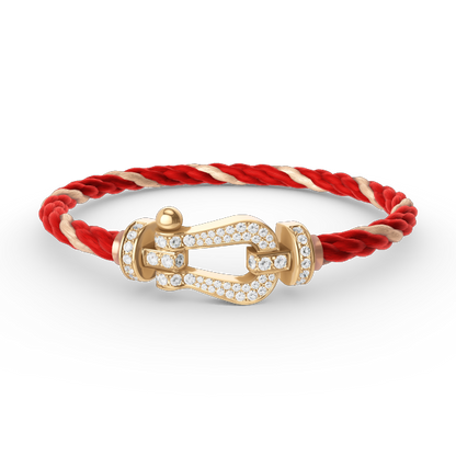 [⭐Reverie Jewels]FORCE LARGE HORSESHOE FULL DIAMOND BRACELET GOLD