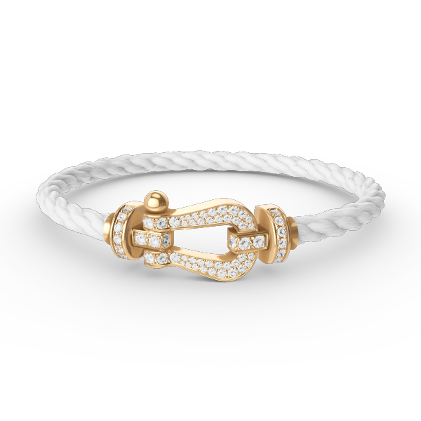 [⭐Reverie Jewels]FORCE LARGE HORSESHOE FULL DIAMOND BRACELET GOLD
