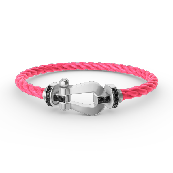 [⭐Reverie Jewels]FORCE LARGE HORSESHOE BLACK DIAMOND BRACELET SILVER