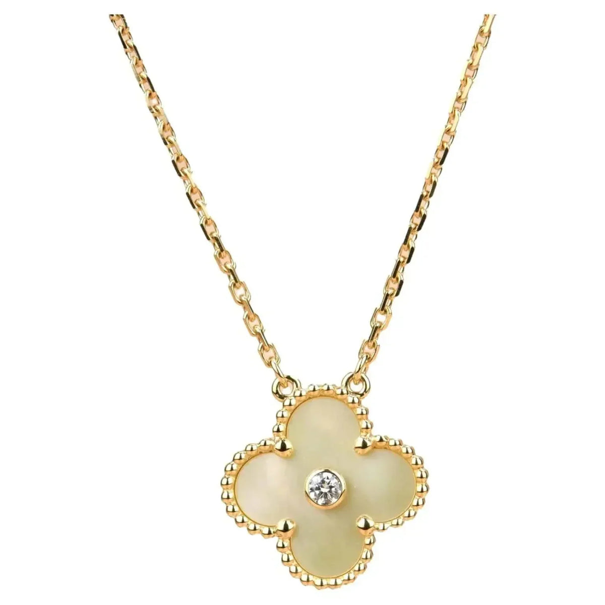 [⭐Reverie Jewels]CLOVER 15MM DIAMOND GOLD MOTHER OF PEARL NECKLACE