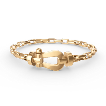[⭐Reverie Jewels]FORCE LARGE HORSESHOE CLASP  METAL BRACELET