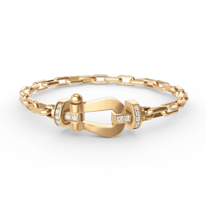 [⭐Reverie Jewels]FORCE LARGE HORSESHOE CLASP  METAL BRACELET