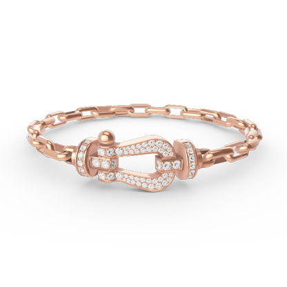 [⭐Reverie Jewels]FORCE LARGE HORSESHOE CLASP  METAL BRACELET