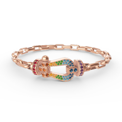 [⭐Reverie Jewels]FORCE LARGE HORSESHOE CLASP  METAL BRACELET