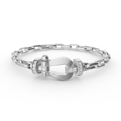 [⭐Reverie Jewels]FORCE LARGE HORSESHOE CLASP  METAL BRACELET