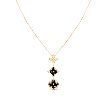 [⭐Reverie Jewels]STAR AND SUN ONYX PINK GOLD NECKLACE
