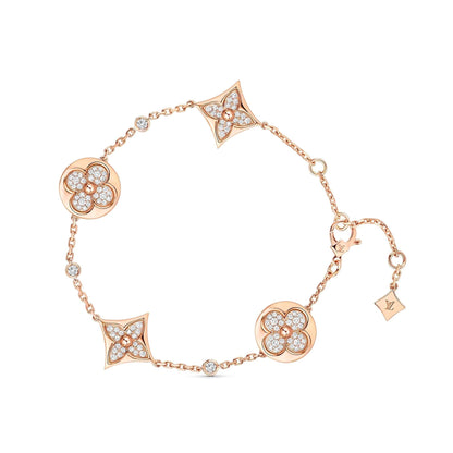 [⭐Reverie Jewels]STAR AND SUN 4 MOTIFS GOLD DIAMONDS BRACELET
