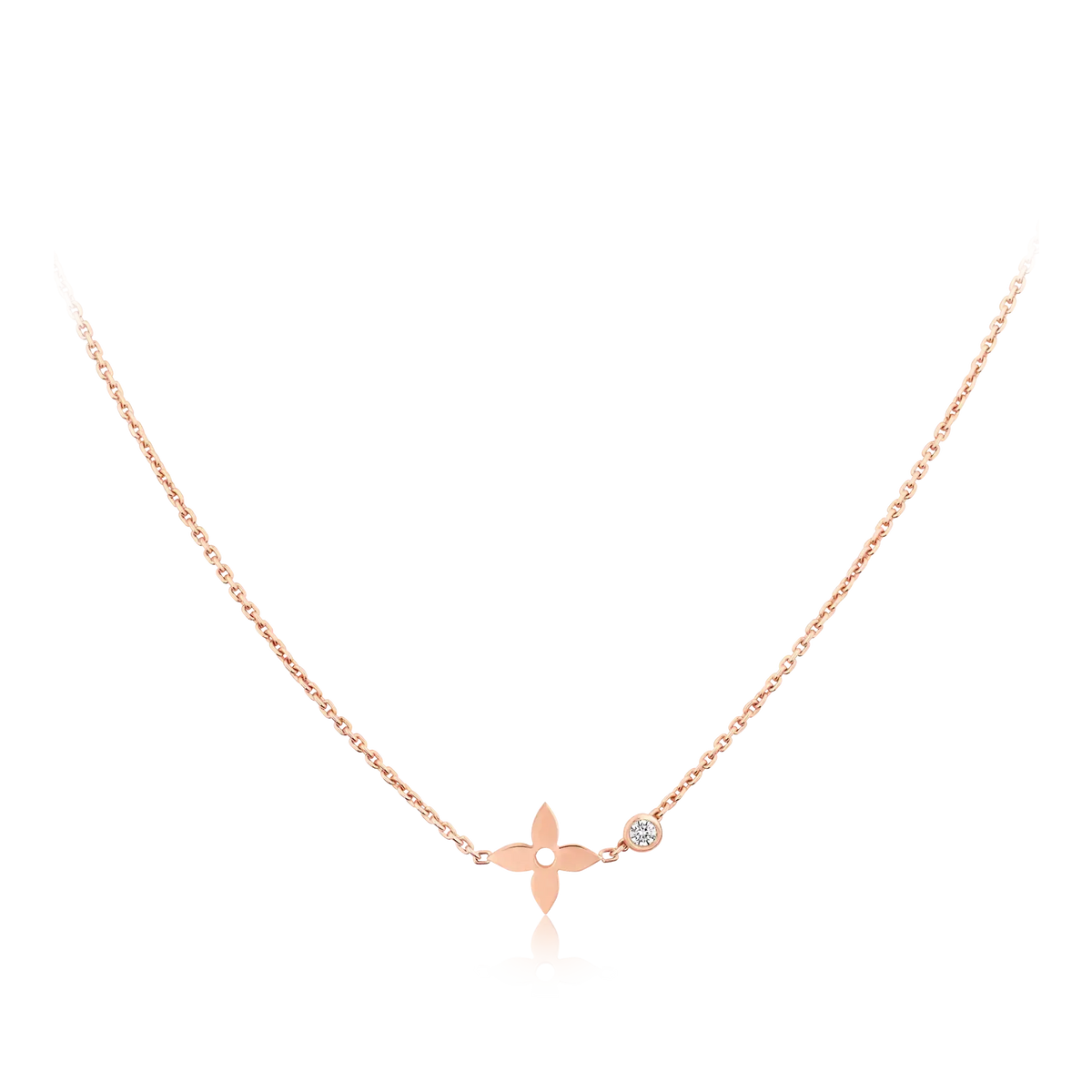 [⭐Reverie Jewels]BLOSSOM PENDANT PINK GOLD AND DIAMOND