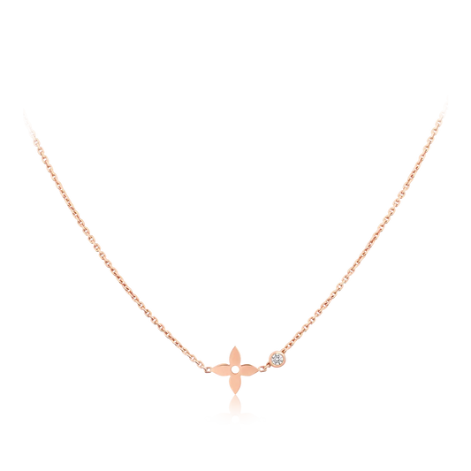 [⭐Reverie Jewels]BLOSSOM PENDANT PINK GOLD AND DIAMOND
