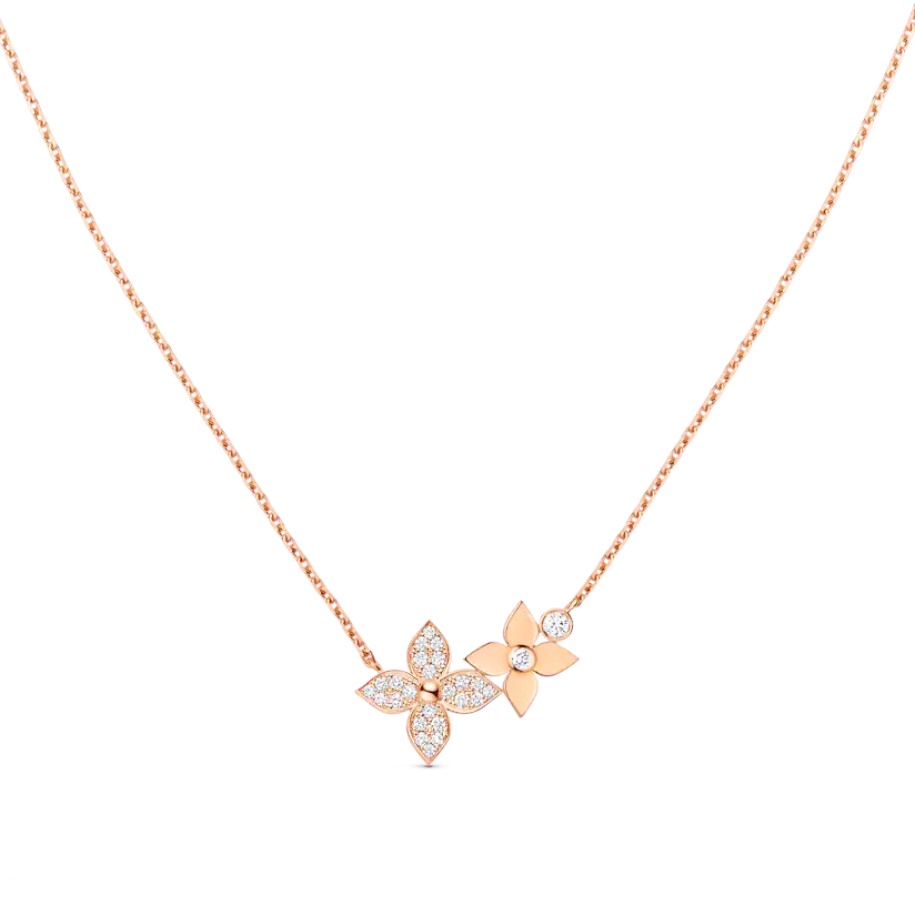 [⭐Reverie Jewels]STAR BLOSSOM NECKLACE PINK GOLD DIAMONDS
