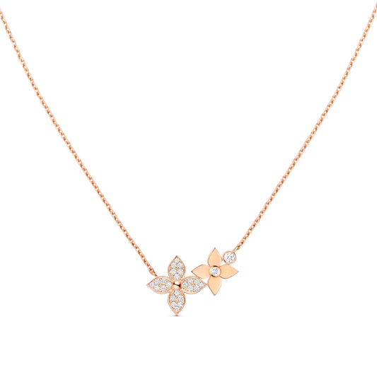 [⭐Reverie Jewels]STAR BLOSSOM NECKLACE PINK GOLD DIAMONDS