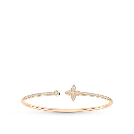 [⭐Reverie Jewels]IDYLLE PINK GOLD OPEN BRACELET DIAMOND PAVED