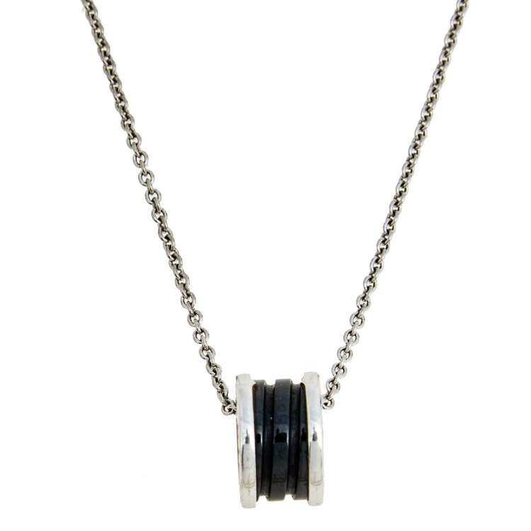 [⭐Reverie Jewels]ZERO 1 BLACK CERAMIC SILVER NECKLACE