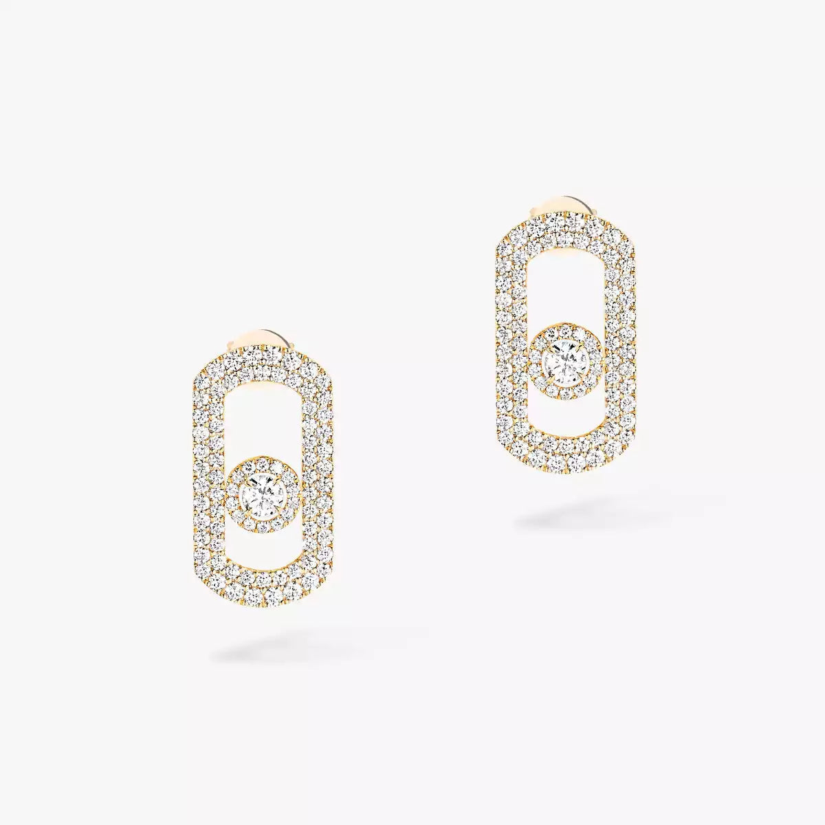 [⭐Reverie Jewels]So Move Pave_-Set Diamond Earrings in Silver
