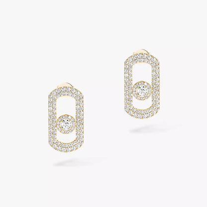 [⭐Reverie Jewels]So Move Pave_-Set Diamond Earrings in Silver