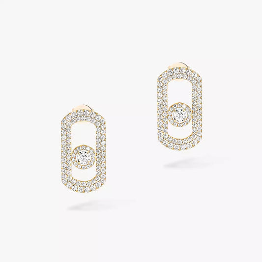 [⭐Reverie Jewels]So Move Pave_-Set Diamond Earrings in Silver