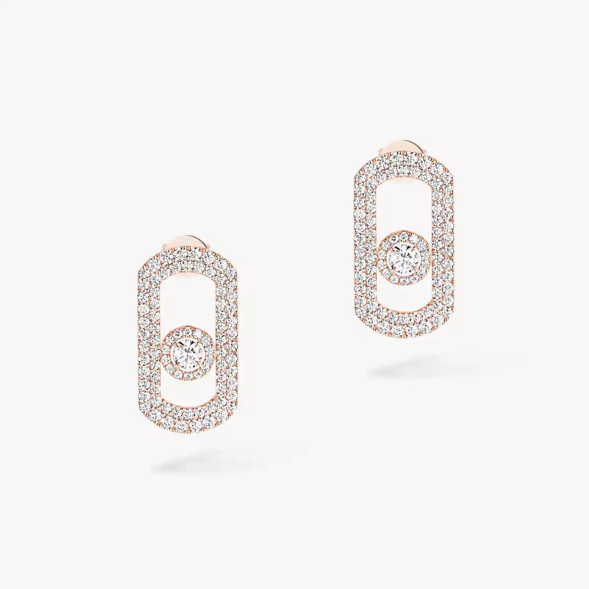 [⭐Reverie Jewels]So Move Pave_-Set Diamond Earrings in Silver