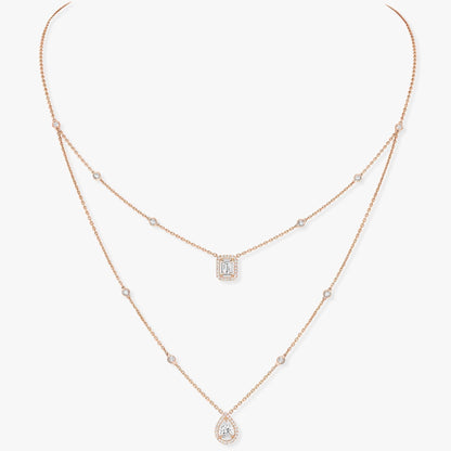 [⭐Reverie Jewels]MY TWIN 2 ROW DIAMOND NECKLACE