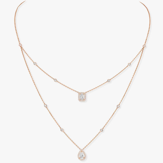 [⭐Reverie Jewels]MY TWIN 2 ROW DIAMOND NECKLACE
