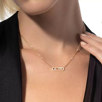 [⭐Reverie Jewels] Baby Move Gold Diamond Necklace