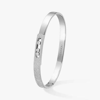 [⭐Reverie Jewels]Move Noa Rose Gold Pavé Diamond Bangle Bracelet