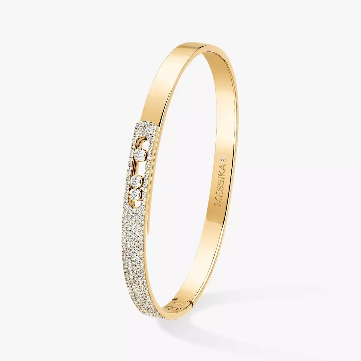 [⭐Reverie Jewels]Move Noa Rose Gold Pavé Diamond Bangle Bracelet