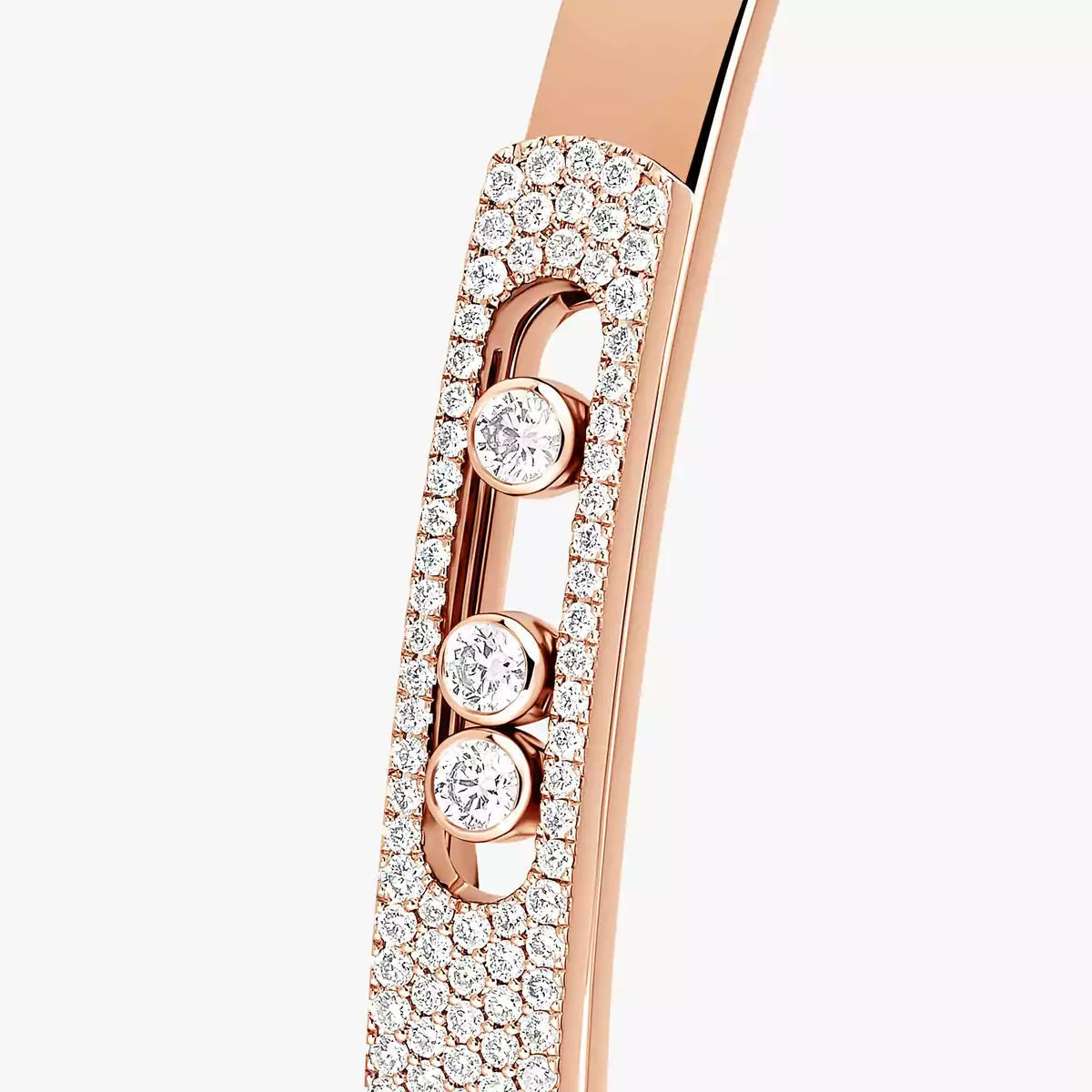 [⭐Reverie Jewels]Move Noa Rose Gold Pavé Diamond Bangle Bracelet