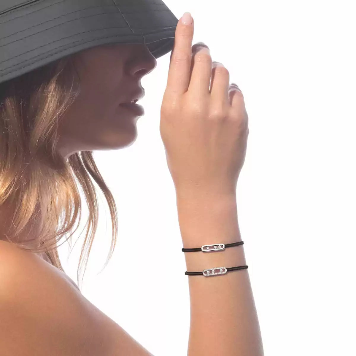 [⭐Reverie Jewels]Messika Care(s) pink cord pavé bracelet
